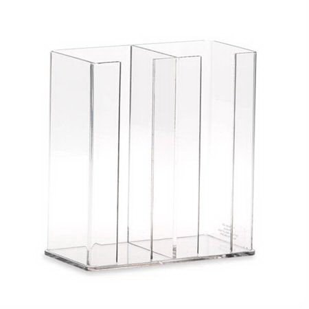 Market Lab Inc Media Plate Holder Rack 4 X 8 X 9 Inch Clear Acrylic 2 Place Capacity 
