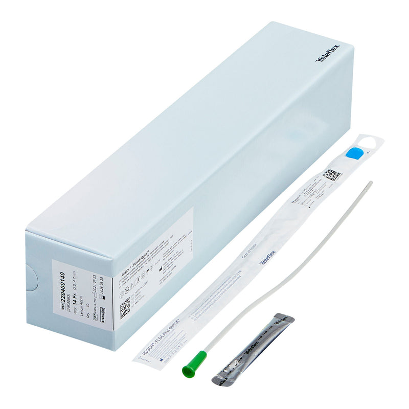 Urethral Catheter FloCath QUICK Straight Tip Hydrophilic Coated PVC 14 Fr. 16 Inch Length (Box of 30)