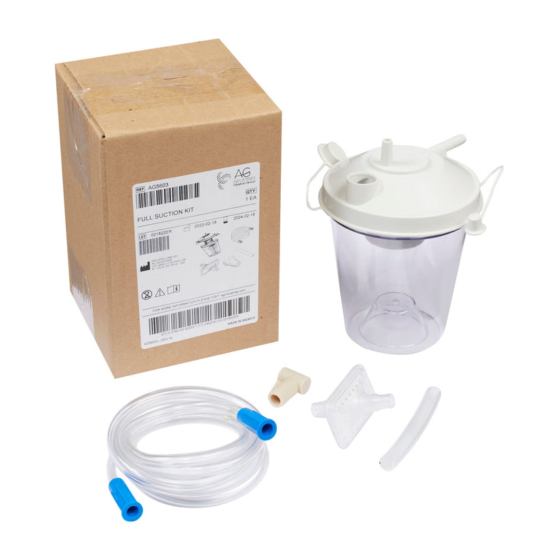 Suction Canister Kit 800 mL Float Valve Shut-Off Lid 