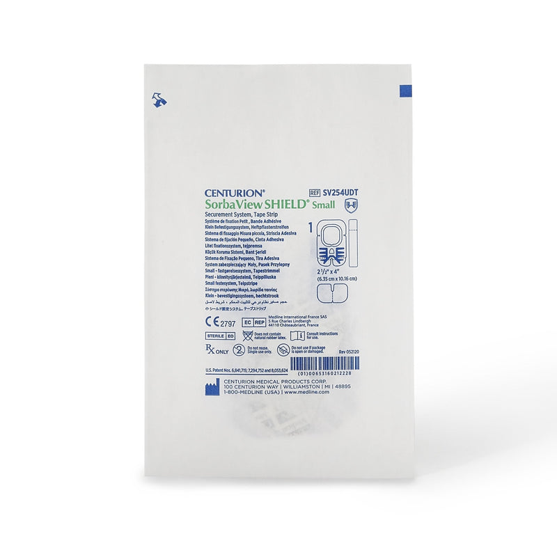 Medline Integrated IV Securement Dressing Sorbaview SHIELD Fabric / Film 2-1/2 X 4 Inch Sterile (SV254UDT / CS) 