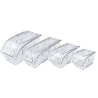 Storage Bin Hang and Stack Clear Polycarbonate 3-1/4 X 4-1/8 X 5-3/8 Inch 