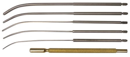 BR Surgical Cervical Dilator Set, sizes 1mm, 1.5mm, 2mm, 2.5mm, 3mm, interchangeable handle, stainless steel