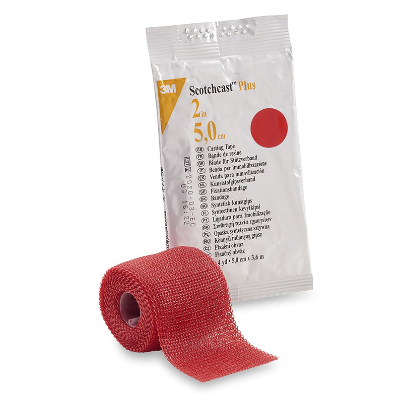 Solventum Corporation 3M Scotchcast Plus Red Cast Tape, 2 Inch x 4 Yard (10/CS) 