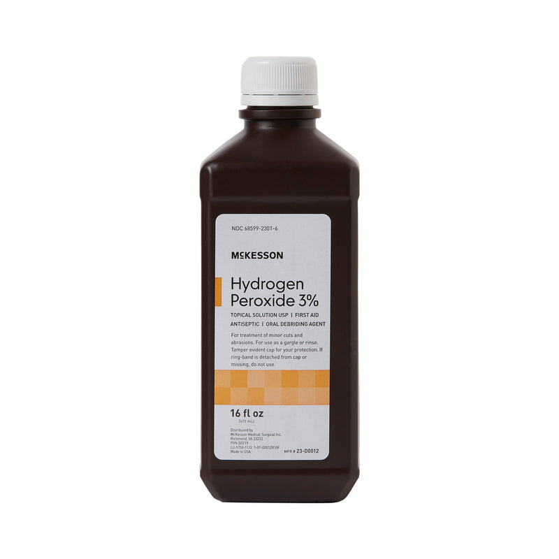 McKesson Hydrogen Peroxide Antiseptic, 16-ounce bottle (Case of 12)