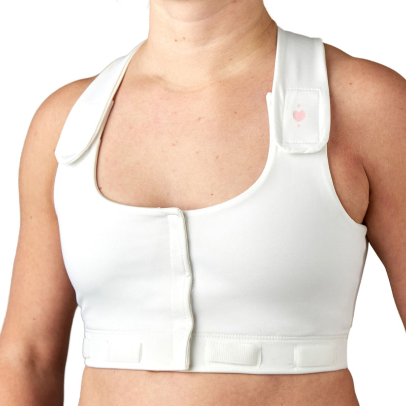 heart&core Larissa Post-Surgical Bra w/ Drainage Bulb Holders, White, 7X-Large (36/CS)