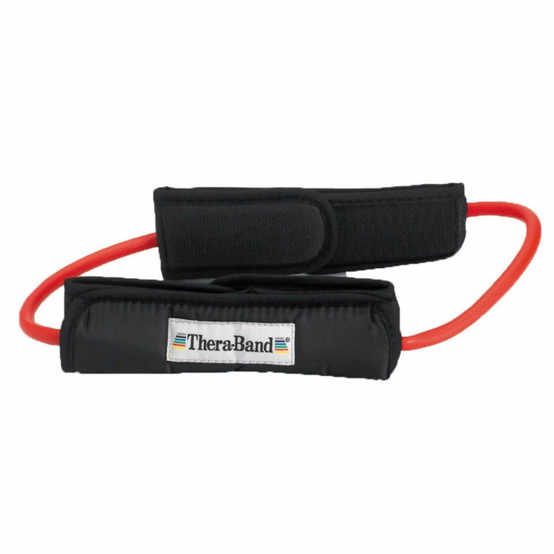 Exercise Resistance Tubing with Cuffs TheraBand Red 12 Inch Circumference Beginner Resistance (Each)