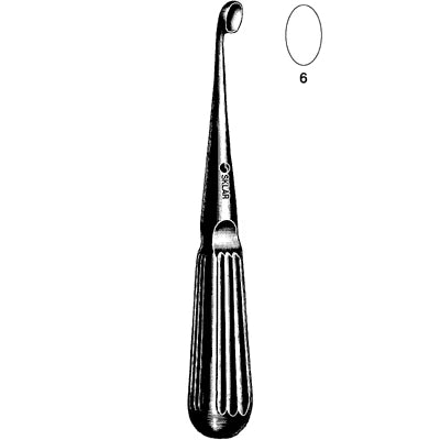 Sklar Bruns Bone Curette - 6-3/4", Straight, Oval,
