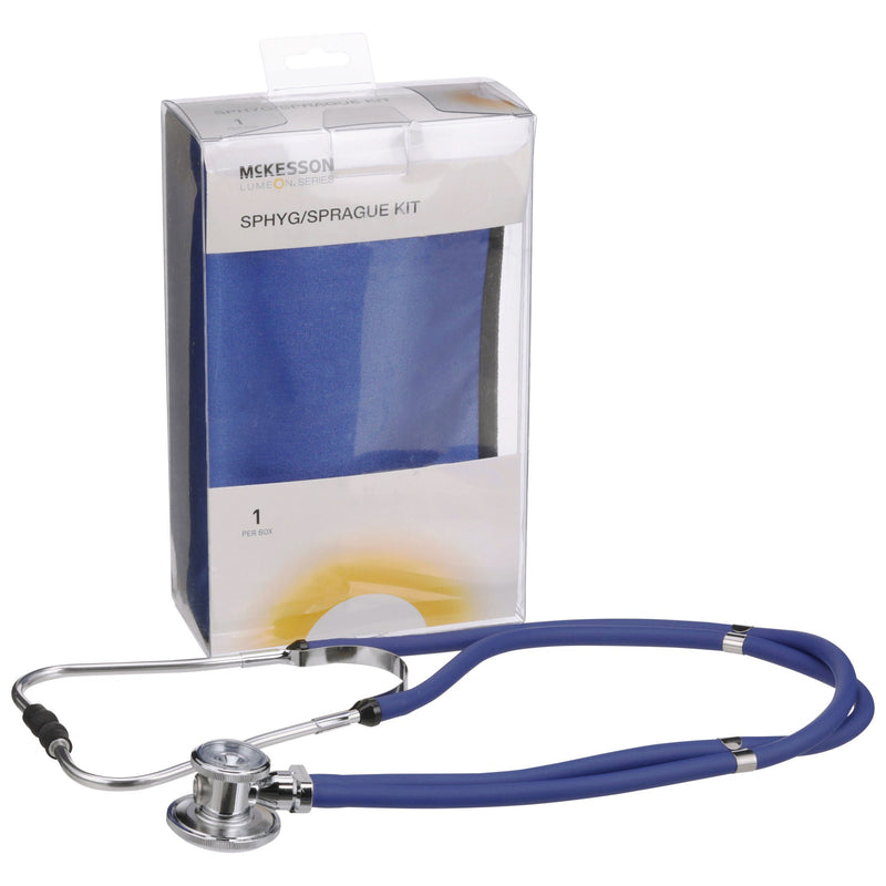 McKesson Lumeon Aneroid Sphygmomanometer/Sprague Kit, Blue (Case of 10)
