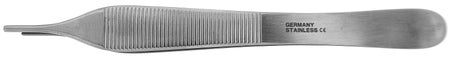 BR Surgical DEBAKEY-ADSON Tissue Forceps, 1.5mm wide atraumatic tips, 4¾"
