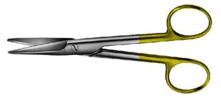 Dissecting Scissors DuroTip Mayo 6-3/4 Inch Length OR / Surgical Grade German Stainless Steel / Tungsten Carbide NonSterile Finger Ring Handle Curved, Beveled Blunt Tip / Blunt Tip 