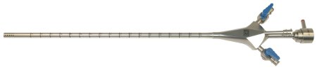 BR Surgical Hysteroscopy Sheath for Ø 2.7/2.9mm 30° scope, 5 FR working channel, continuous flow, single piece sheath with replaceable stopcocks, Ø 5.5mm, working length 210mm 