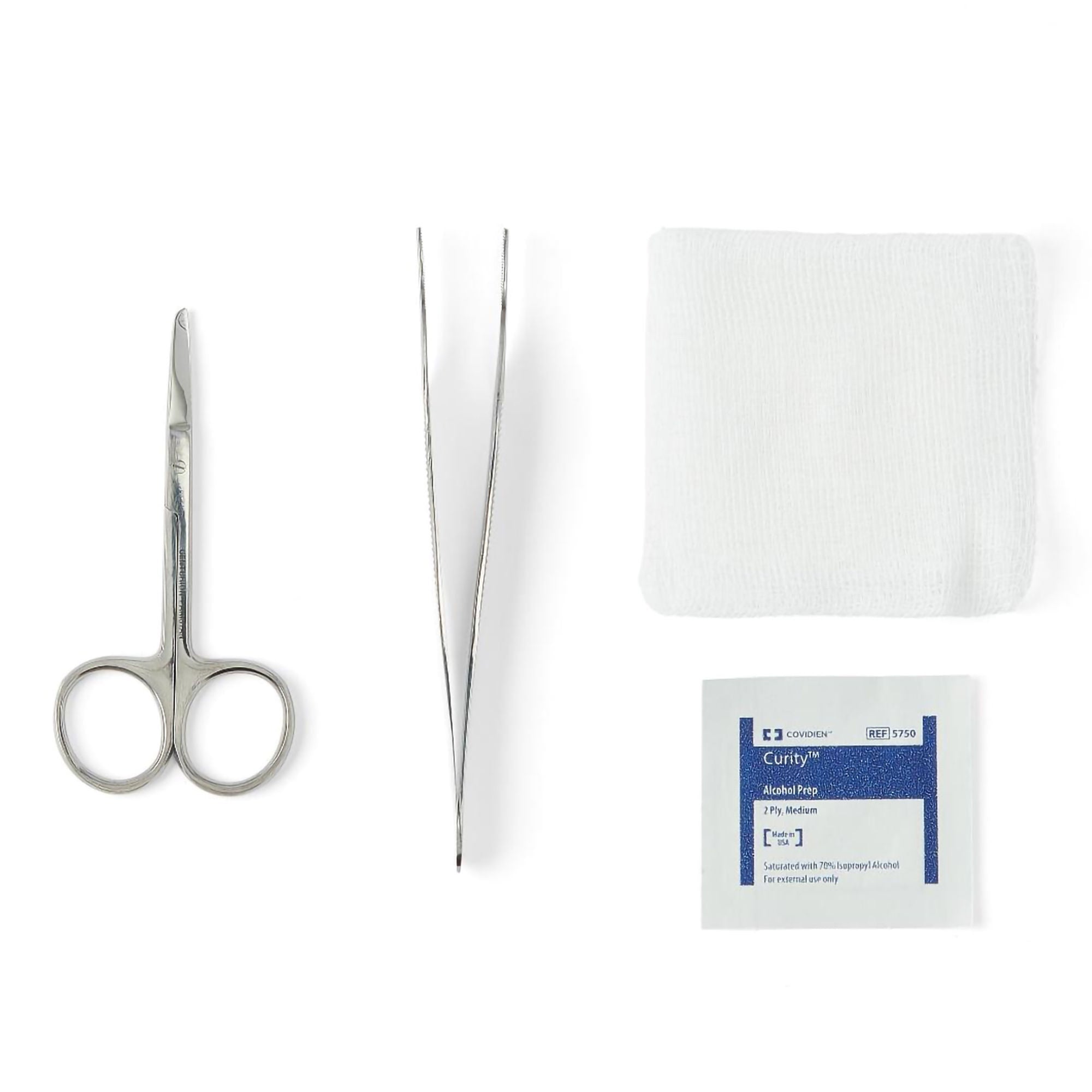 Medline Suture Removal Kit Centurion Scissor Style Handle Straight Jaw Type Sterile Single Use (55645 / CS)