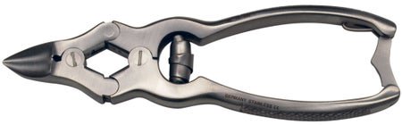 BR Surgical Nail Nipper, double action, sharp concave jaws, barrel spring, with lock, 6"