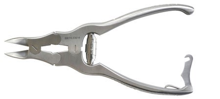 BR Surgical Nail Nipper, double action, sharp straight jaws, barrel spring, with lock, 6" 