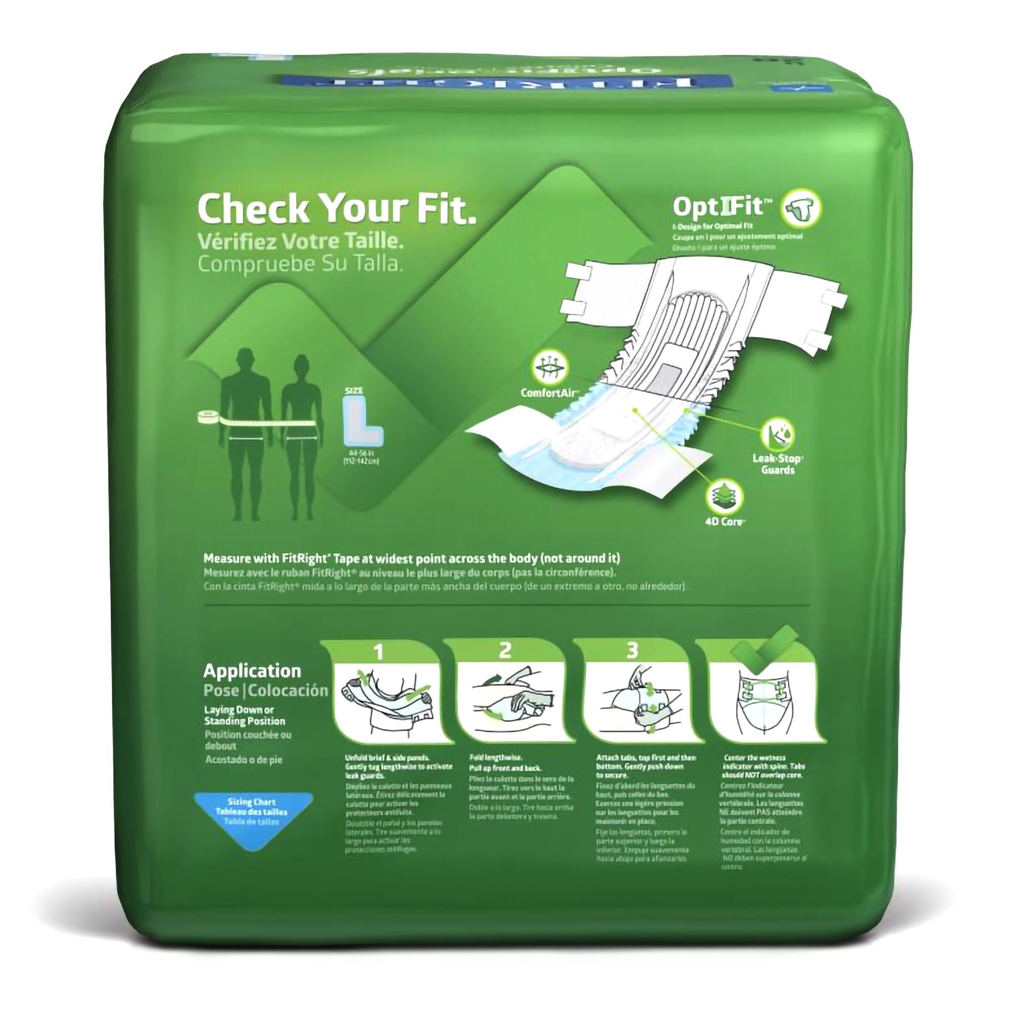 FitRight Plus Anti-Leak Guard Briefs, Large (80/CS)