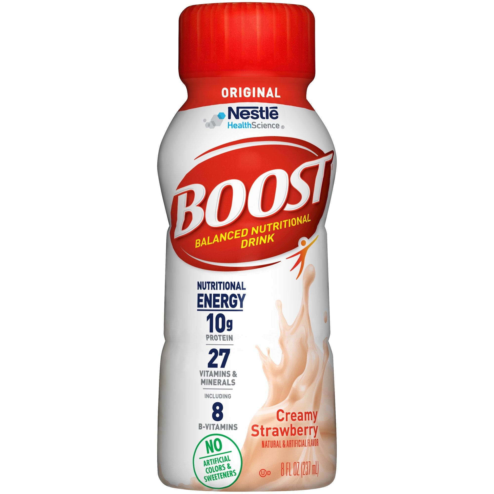 Nestle Healthcare Nutrition Boost Original Strawberry Balanced Nutritional Drink, 8-ounce Bottle (24/CS) 