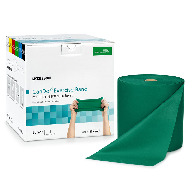 McKesson Brand McKesson CanDo Exercise Medium Resistance Band, Green, 5 Inch x 50 Yard 