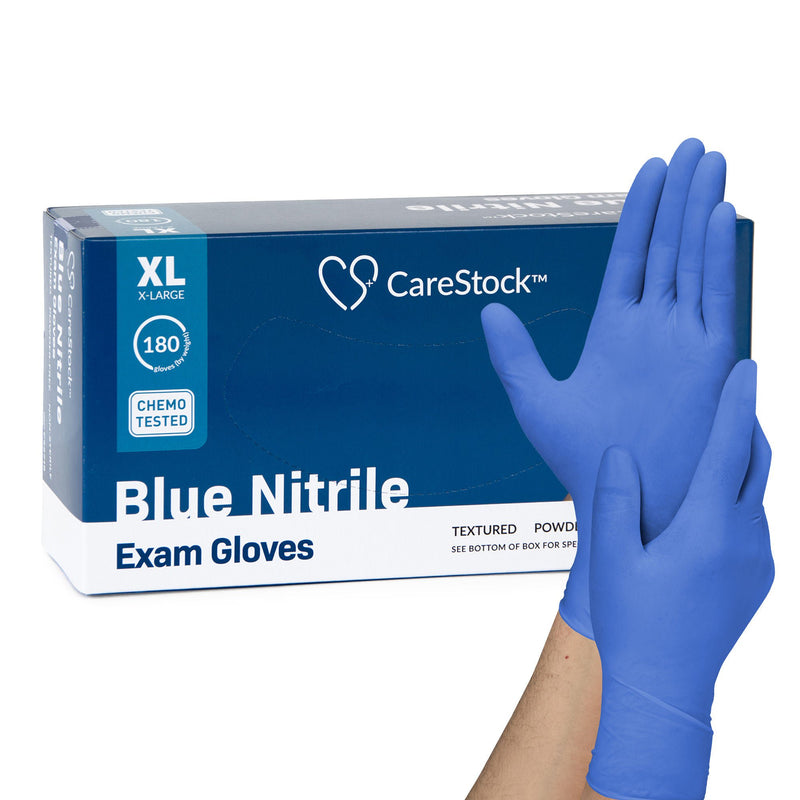 CareStock Nitrile Exam Glove, Extra Large, Blue (Case of 1800)