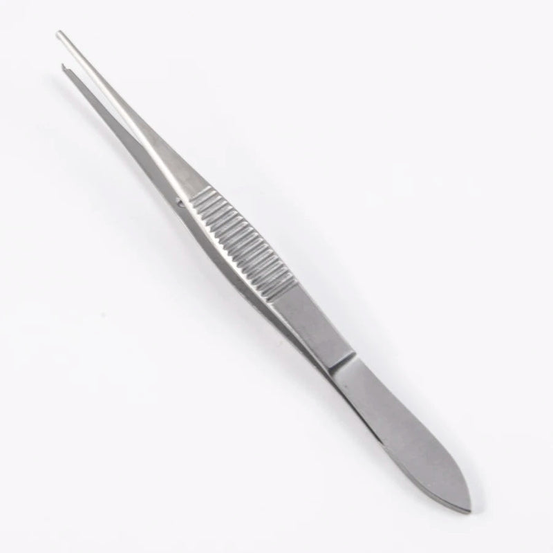 Econo Iris Tissue Forceps - 4", Straight, 1x2 Teeth, Disposable, BX 12 - 21-142 