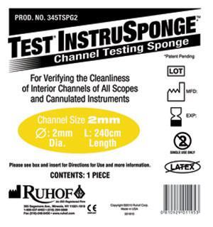 Channel Cleaning Verification Sponge Test InstruSponge Tubular 2 mm Diameter For Flexible and Rigid Instruments (Case of 100)