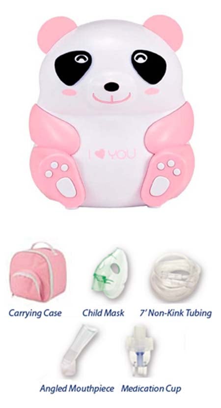 Compressor Nebulizer System Drive Penelope Pink Panda Small Volume Medication Cup Pediatric Aerosol Mask Delivery (Case)