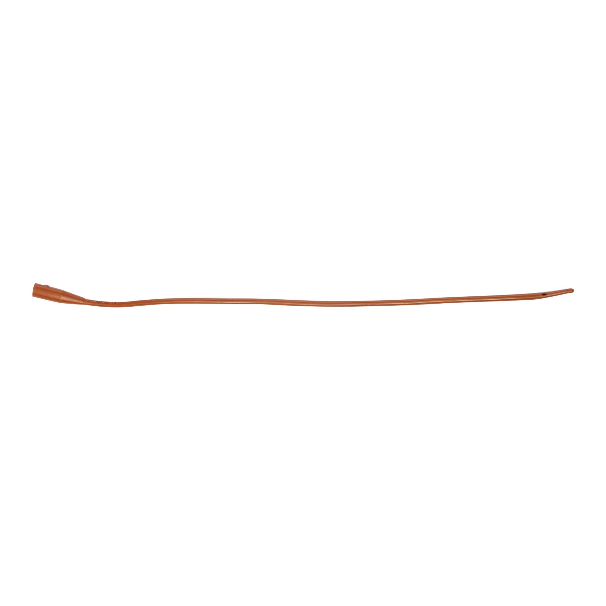Urethral Catheter Bardia Coude Olive Tip Red Rubber 14 Fr. 16 Inch Length 