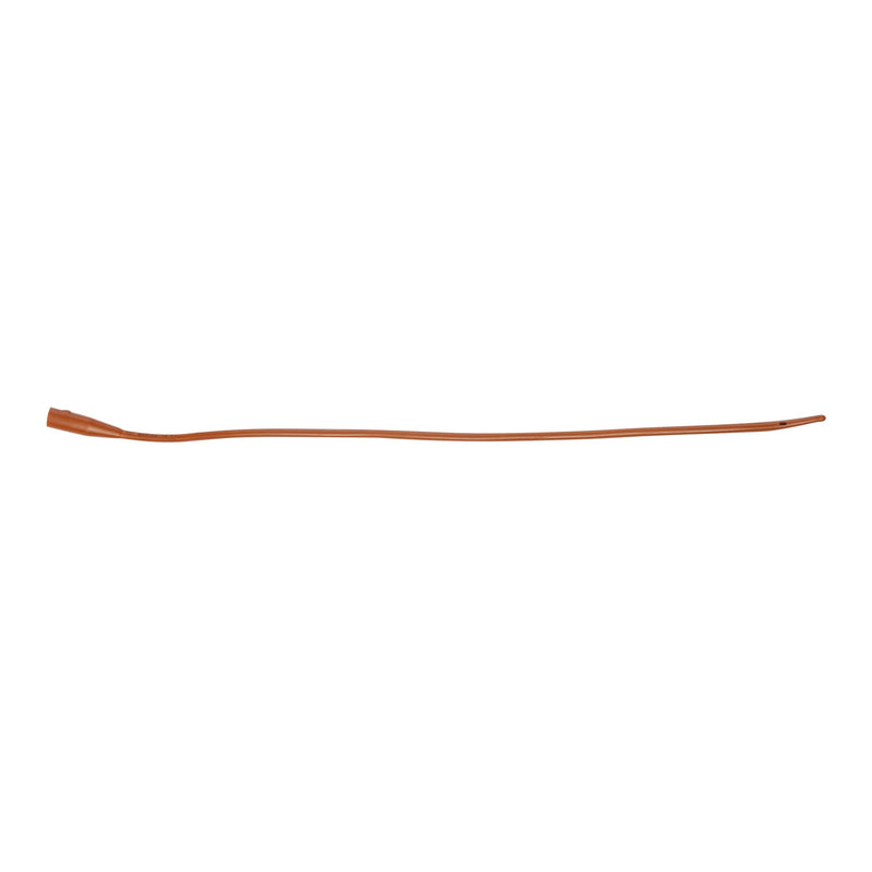 Urethral Catheter Bardia Coude Olive Tip Red Rubber 14 Fr. 16 Inch Length