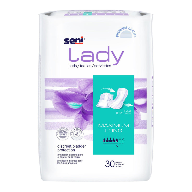 Seni Lady Maximum Bladder Control Pads, Long (Case of 180)