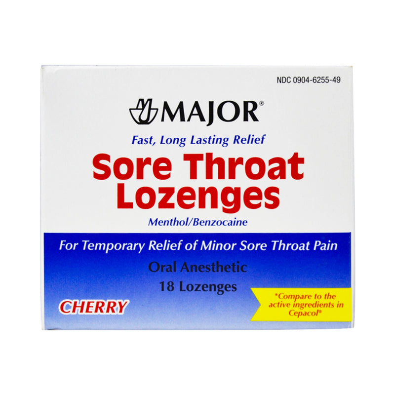 Major Benzocaine / Menthol Sore Throat Relief (Pack of 18)