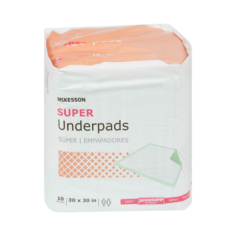McKesson Super Moderate Absorbency Underpad, 30 x 30 Inch (Case of 150)