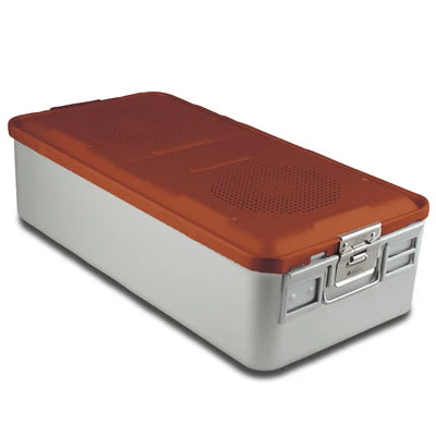 SklarLite Sterilization Container - Full-Size, Standard Lid, Perforated Bottom, 23" x 11" x 6", Red - 10-4112 