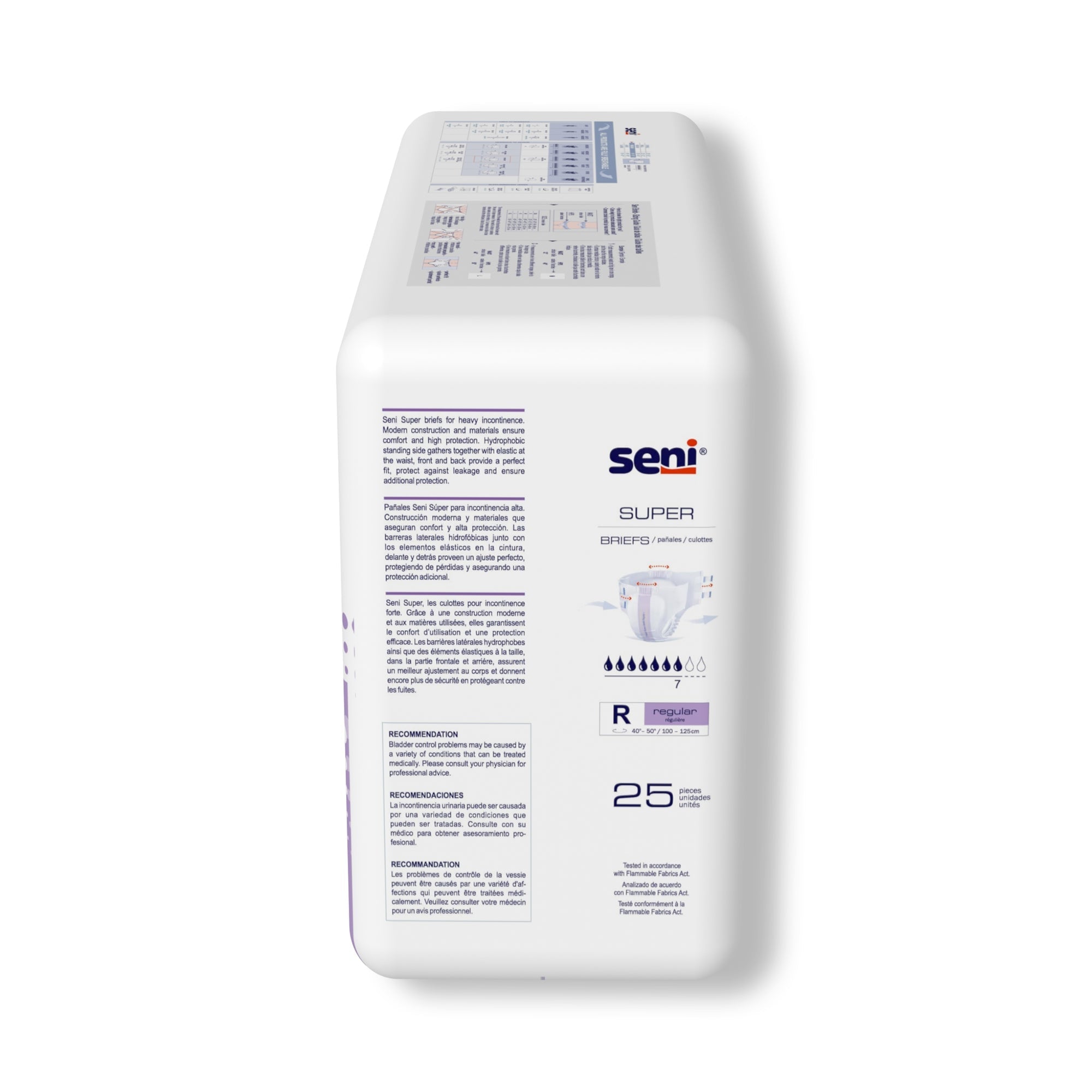 TZMO USA Inc Seni Super Heavy Absorbency Incontinence Brief, Regular (75/CS) 