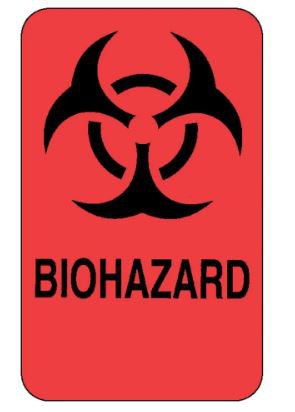 Pre-Printed Label Fisherbrand Caution Label Fluorescent Red Paper Biohazard / Symbol Black Biohazard 2 X 3 Inch (Pack of 320)