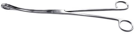 BR Surgical KELLY Uterine Polypus Forceps, curved, serrated, 12¾"