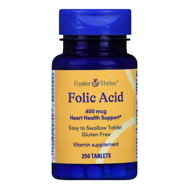 Foster & Thrive 400 mcg Folic Acid Tablets (Bottle of 250)