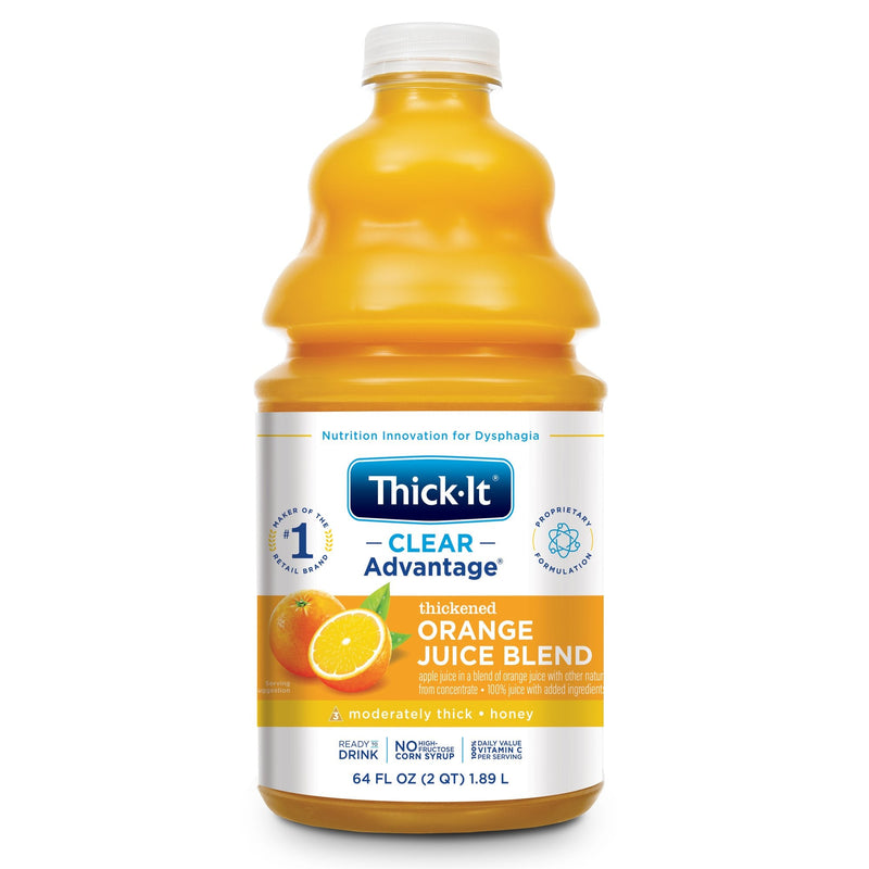 Thickened Beverage Thick-It Clear Advantage 64 oz. Bottle Orange Flavor Liquid IDDSI Level 3 Moderately Thick/Liquidized 