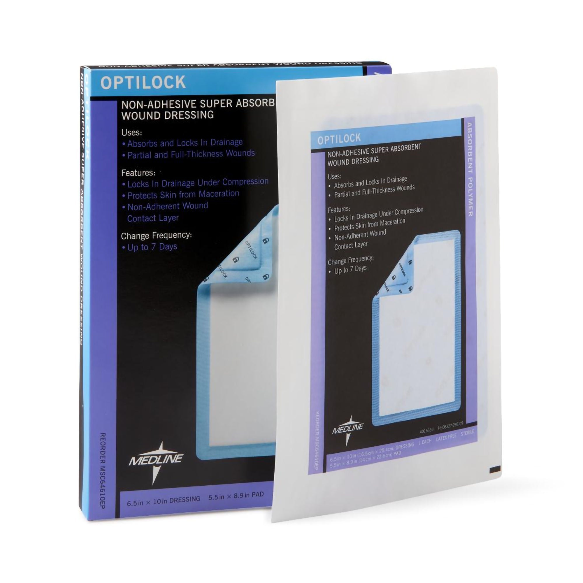 Optilock Nonadherent Dressing, 6½ x 10 Inch (50/CS)