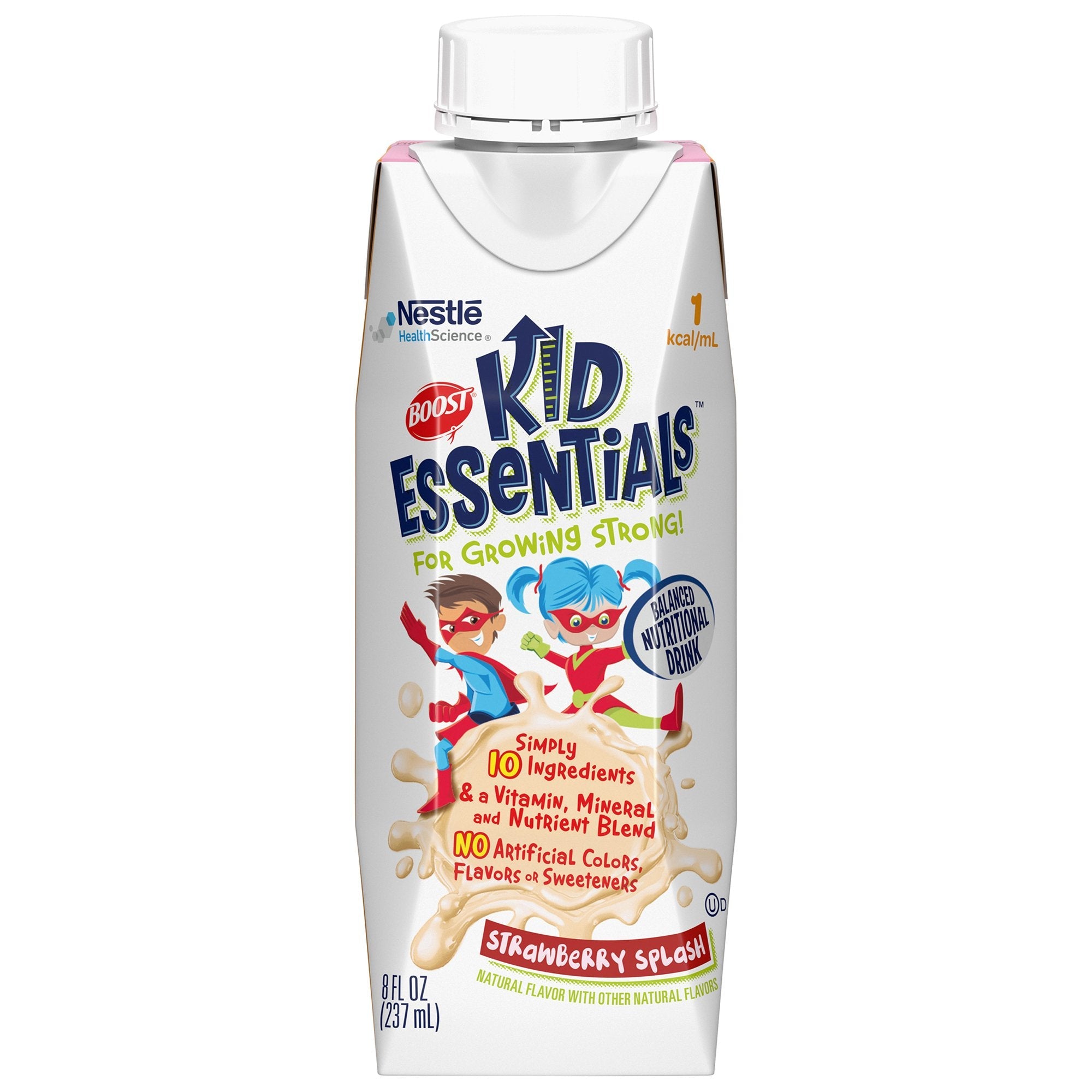 Nestle Healthcare Nutrition Boost Kid Essentials Balanced Nutritional Drink, Strawberry, 8-ounce Carton (24/CS) 