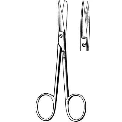 Sklar Wagner Scissors - 4-1/2", Straight, Serrated, Sharp/Sharp - 47-1049 