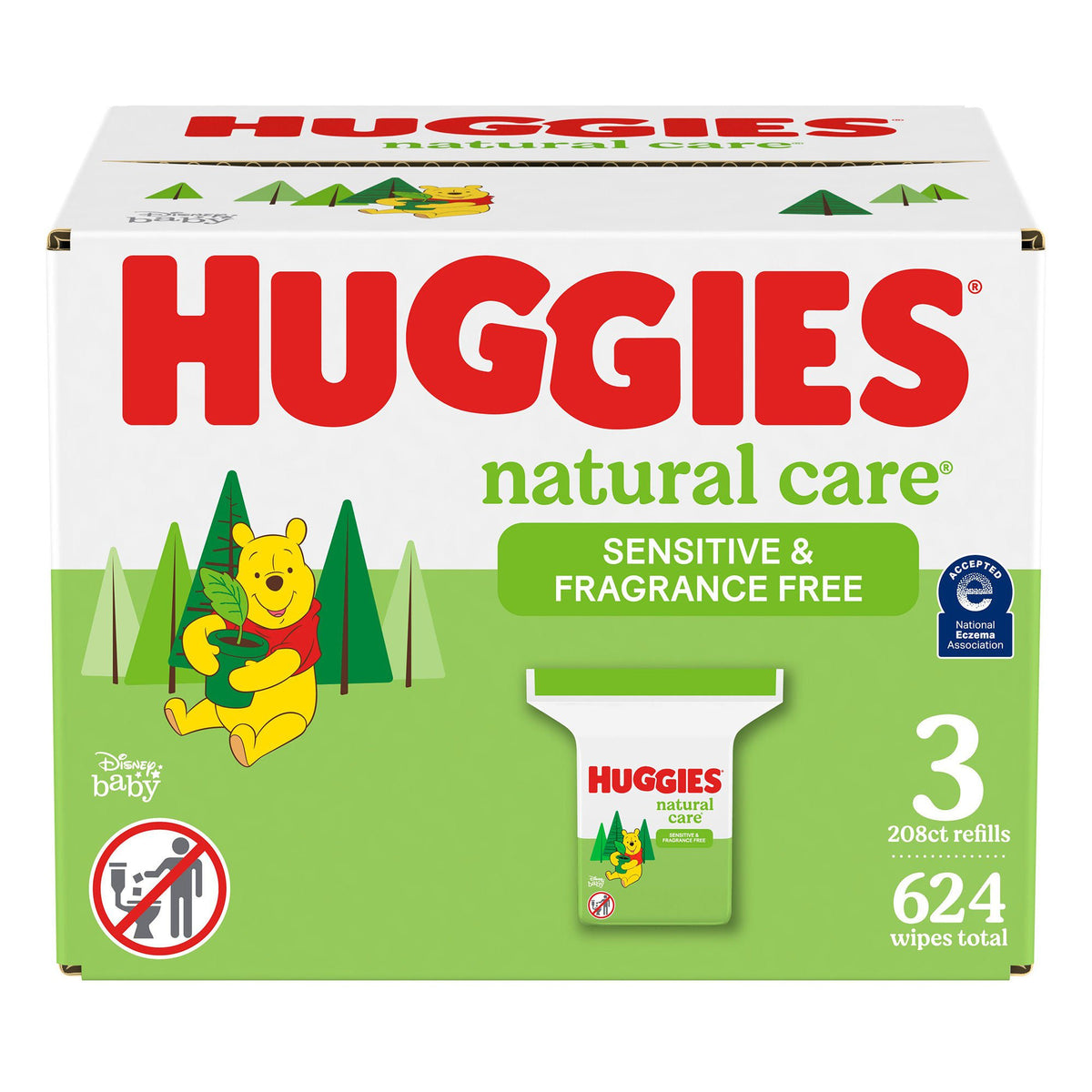 Huggies Natural Care Plant-Based Wipes Sensitive Fragrance Free (Case of 624)