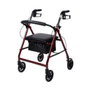 McKesson Folding Aluminum Four-Wheel Rollator, Red (Each)