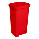McKesson Waste Can with Step-On Pedal, Plastic, Red, 15.16 x 14.76 x 26.57 Inch (Case)