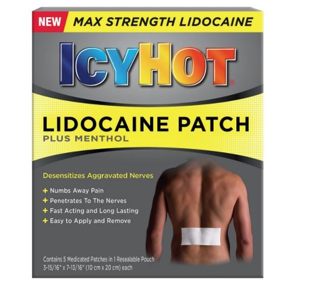 Icy Hot Max Lidocaine Pain Relief Patch (Box of 5)