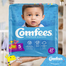 Attends Comfees Premium Baby Diapers, Unisex, Tab Closure, Size 5 (Case of 108)