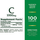 Nature's Bounty 1000 mg Vitamin C Caplets (Bottle of 100)