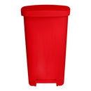 McKesson Waste Can with Step-On Pedal, Plastic, Red, 15.16 x 14.76 x 26.57 Inch (Case)