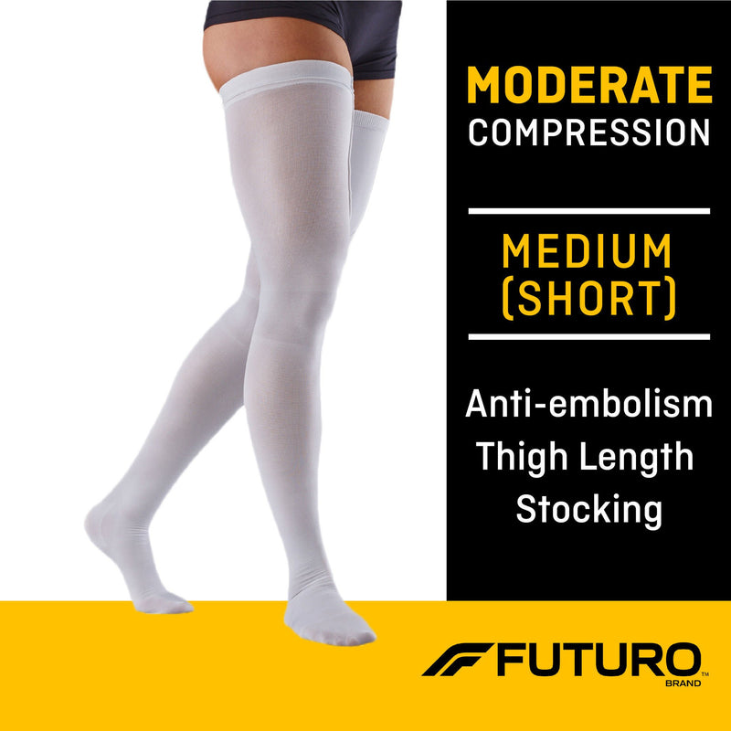 3M Futuro Anti-Embolism Moderate Compression Thigh-High Stockings, Medium/Short