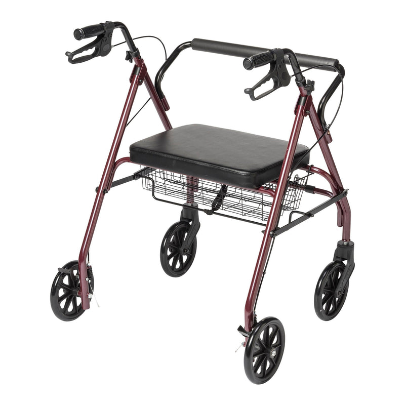 McKesson Bariatric Red Folding Steel Four-Wheel Rollator (Case)
