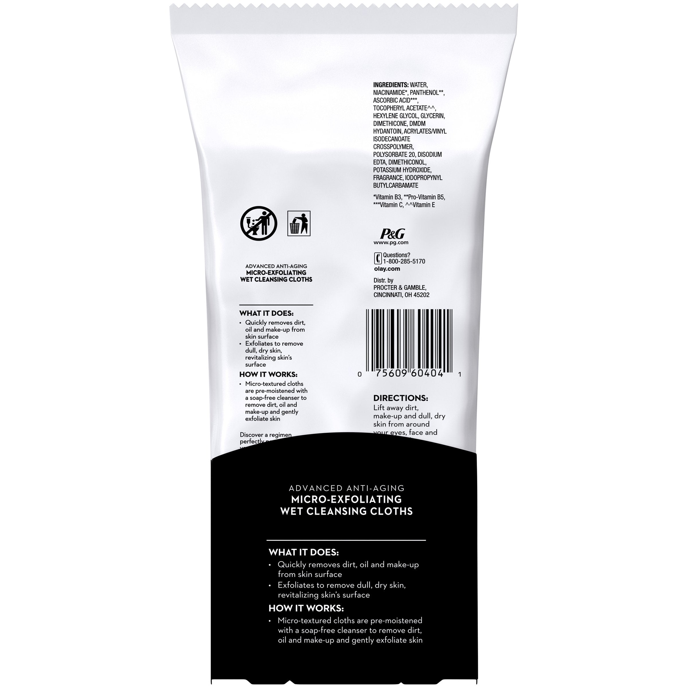 Procter & Gamble Facial Cleanser Olay Regenerist Wipe Soft Pack Scented 