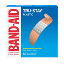 Band-Aid Tru-Stay Plastic Adhesive Bandages, 3/4 x 3 Inch (Box of 60)